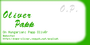 oliver papp business card